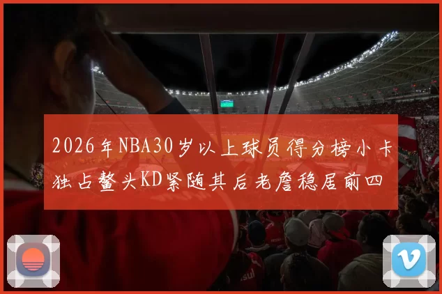 2026年NBA30岁以上球员得分榜小卡独占鳌头KD紧随其后老詹稳居前四
